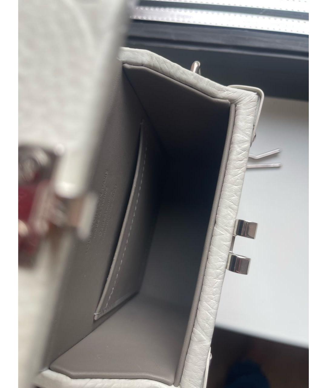 LOUIS VUITTON Белая кожаная сумка через плечо, фото 4