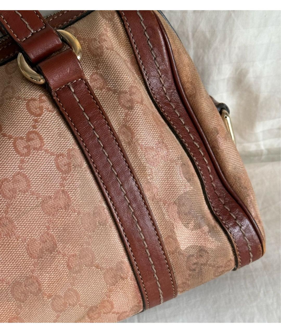 GUCCI Розовая сумка с короткими ручками из канвы, фото 6