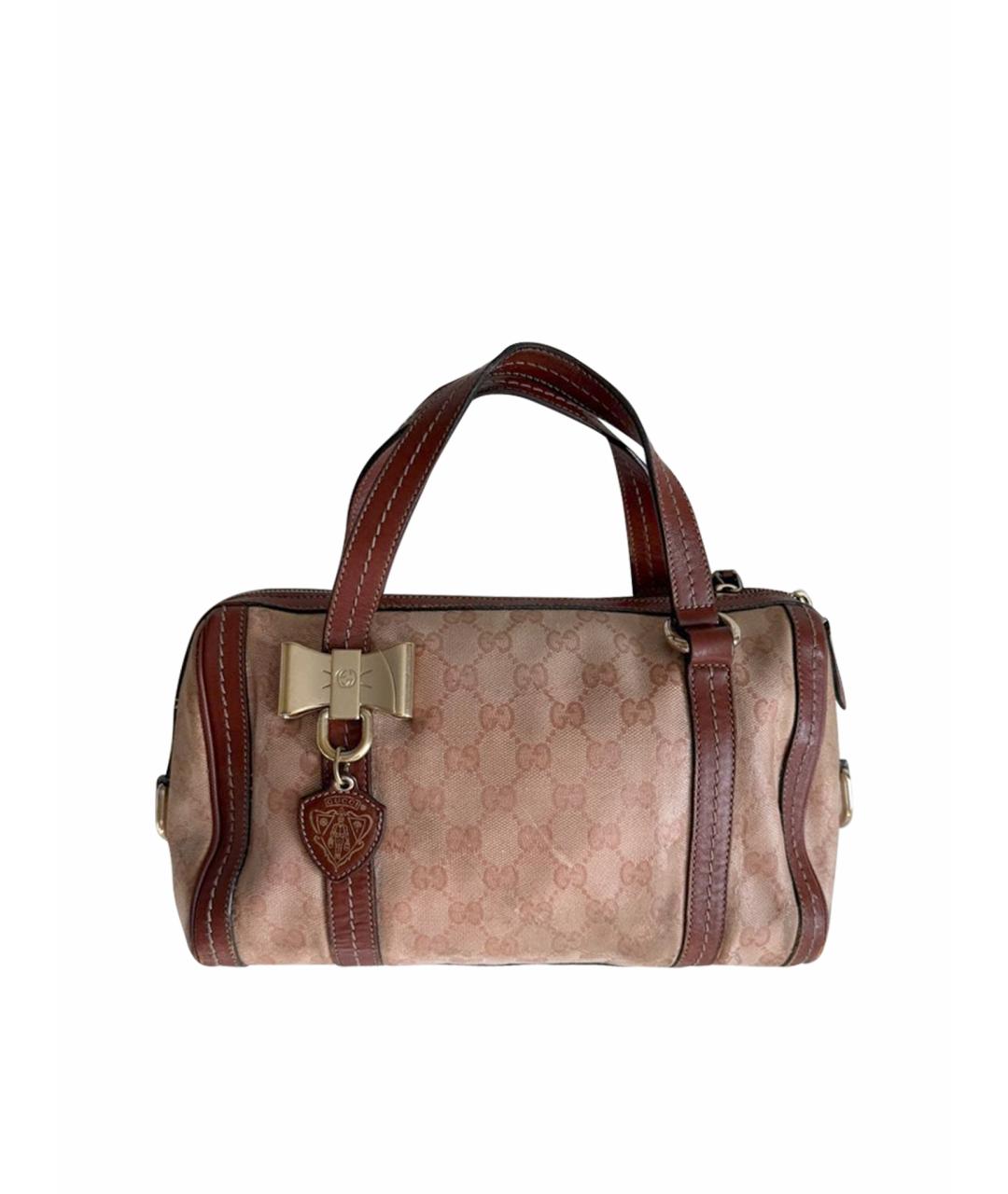 GUCCI Розовая сумка с короткими ручками из канвы, фото 1