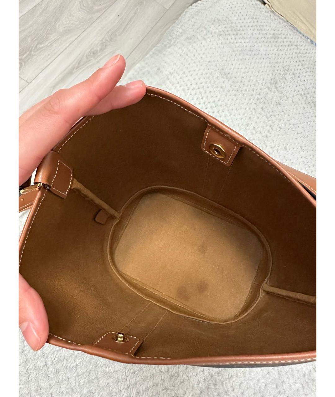 CELINE Коричневая сумка тоут из канвы, фото 4