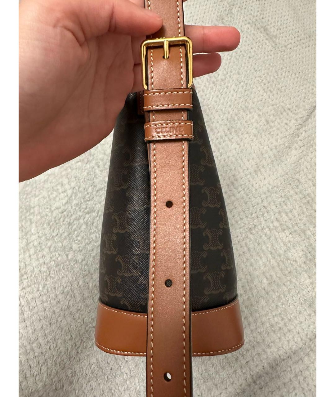 CELINE Коричневая сумка тоут из канвы, фото 5