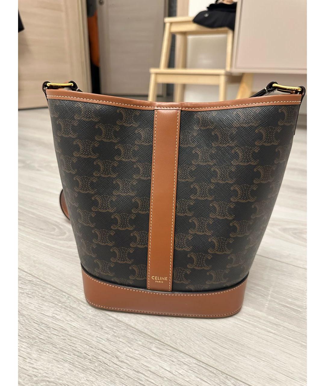 CELINE Коричневая сумка тоут из канвы, фото 8