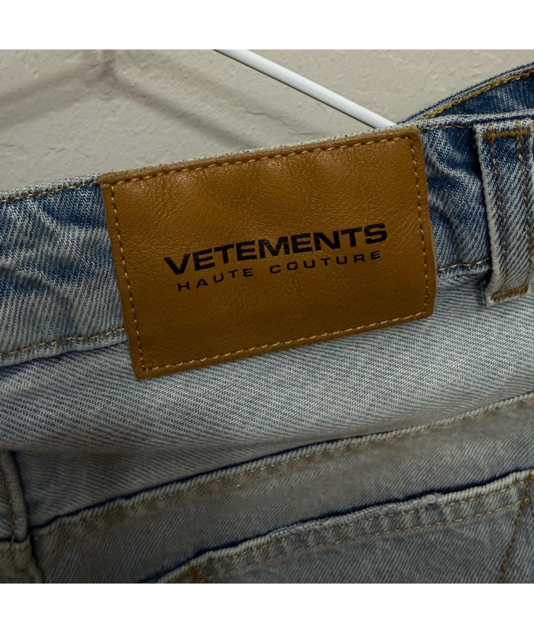 VETEMENTS Голубая деним юбка мини, фото 3