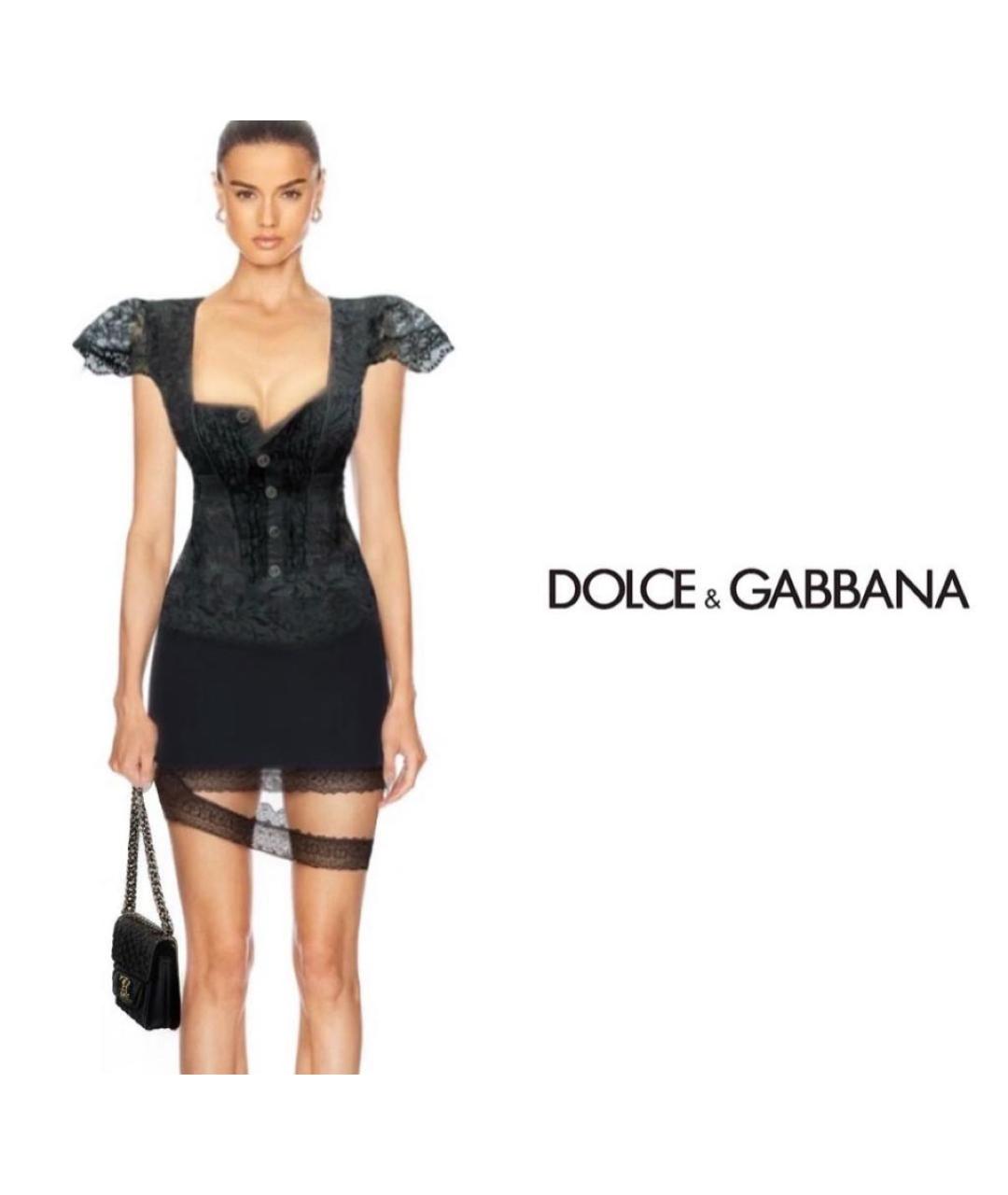 DOLCE&GABBANA Черный кружевной корсет, фото 2