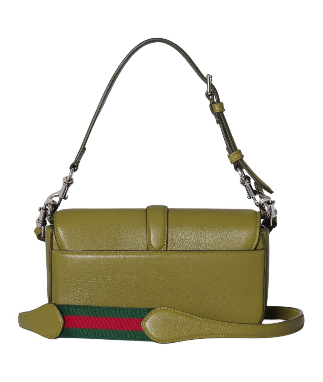 GUCCI Зеленая кожаная сумка через плечо, фото 4