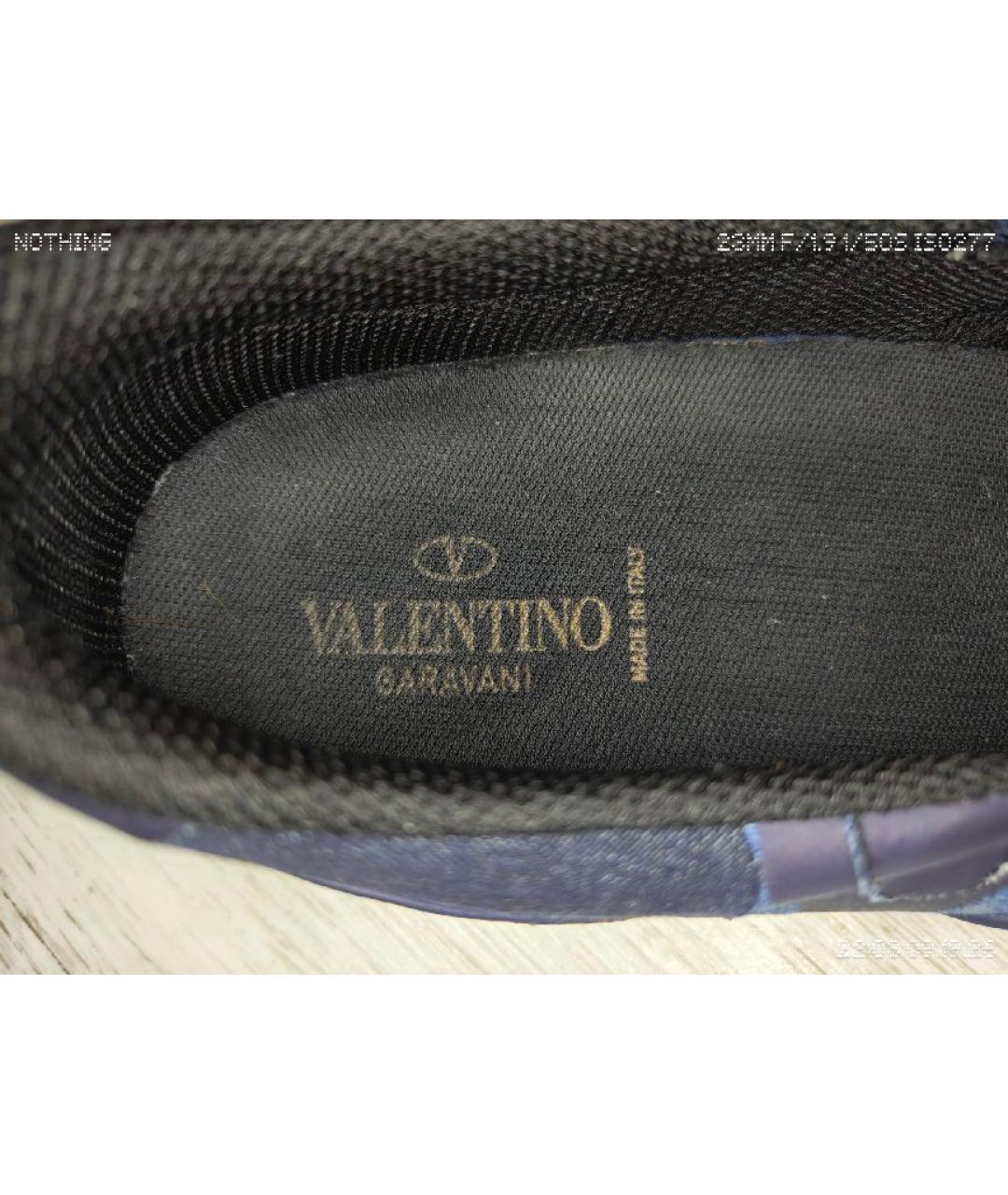 VALENTINO Синие текстильные слипоны, фото 6