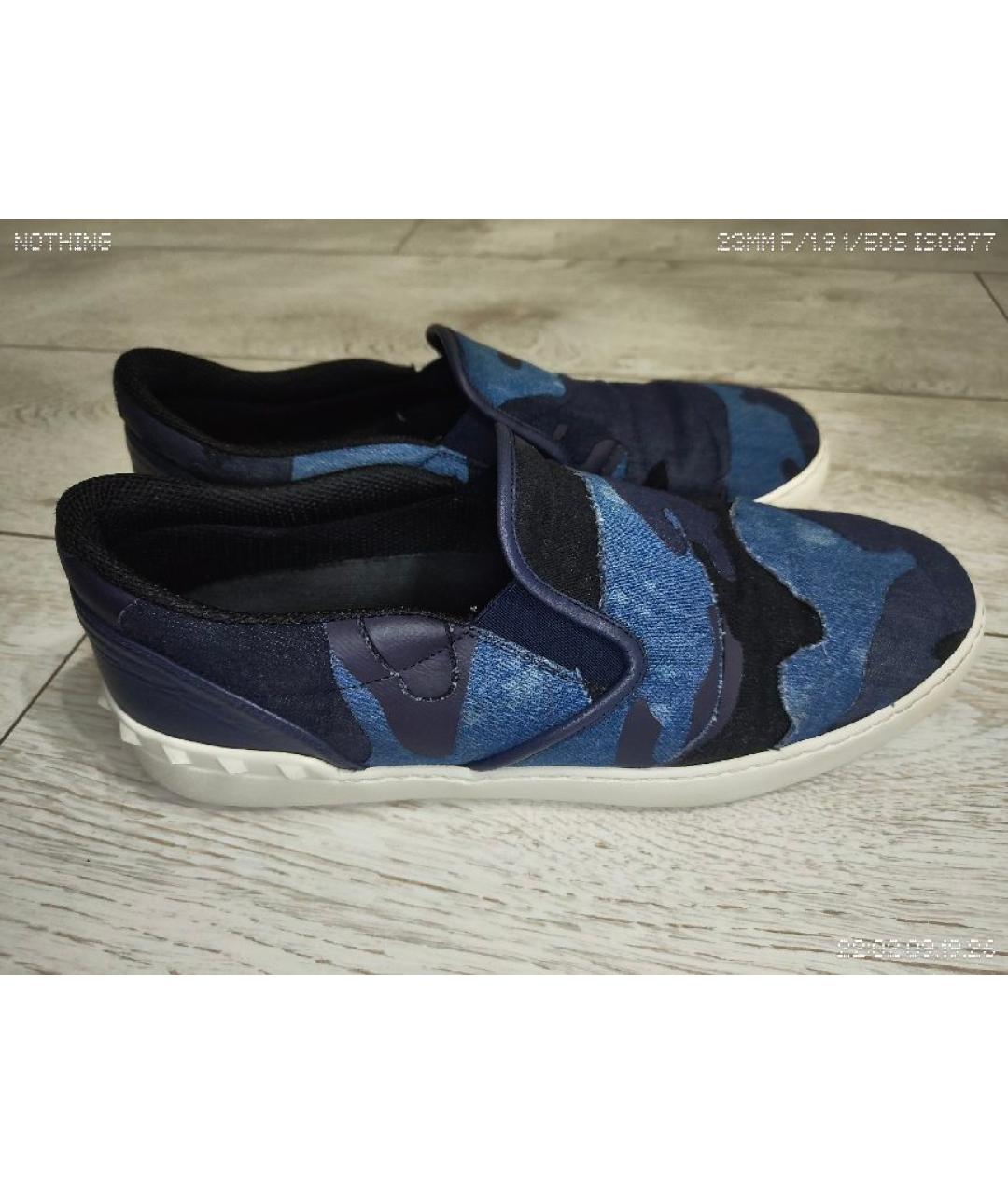 VALENTINO Синие текстильные слипоны, фото 8