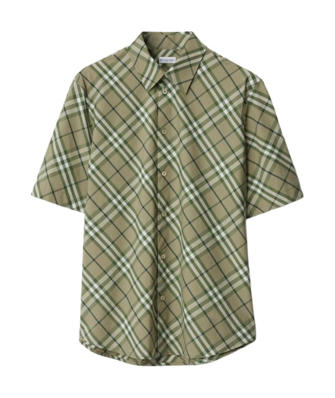 BURBERRY Зеленая хлопковая классическая рубашка, фото 1