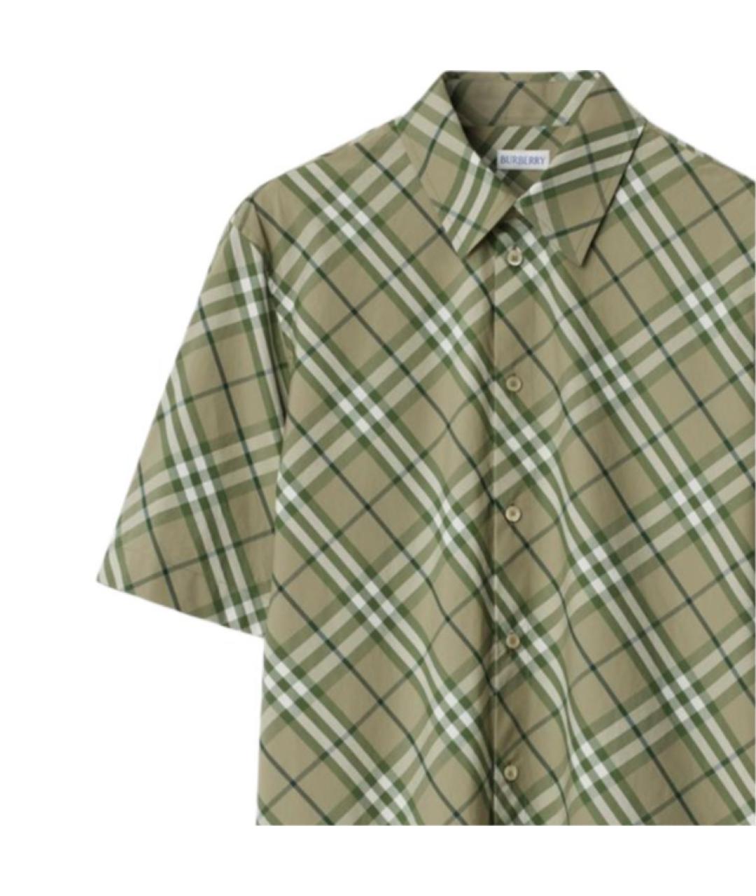 BURBERRY Зеленая хлопковая классическая рубашка, фото 5