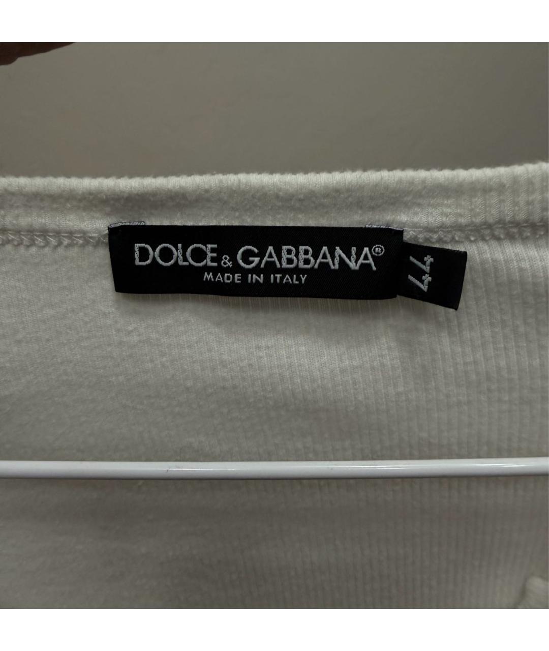 DOLCE&GABBANA Белый хлопковый джемпер / свитер, фото 3