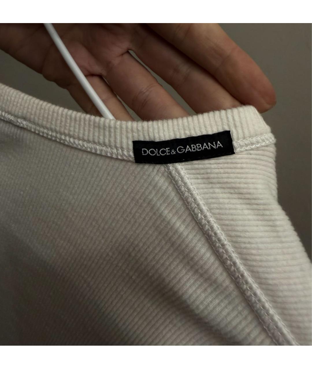 DOLCE&GABBANA Белый хлопковый джемпер / свитер, фото 4