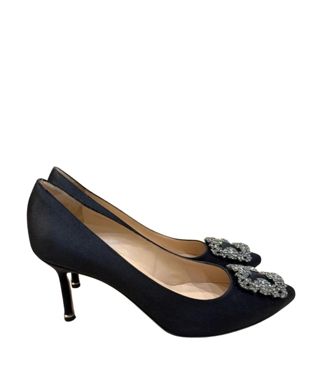 MANOLO BLAHNIK Черные текстильные туфли, фото 1