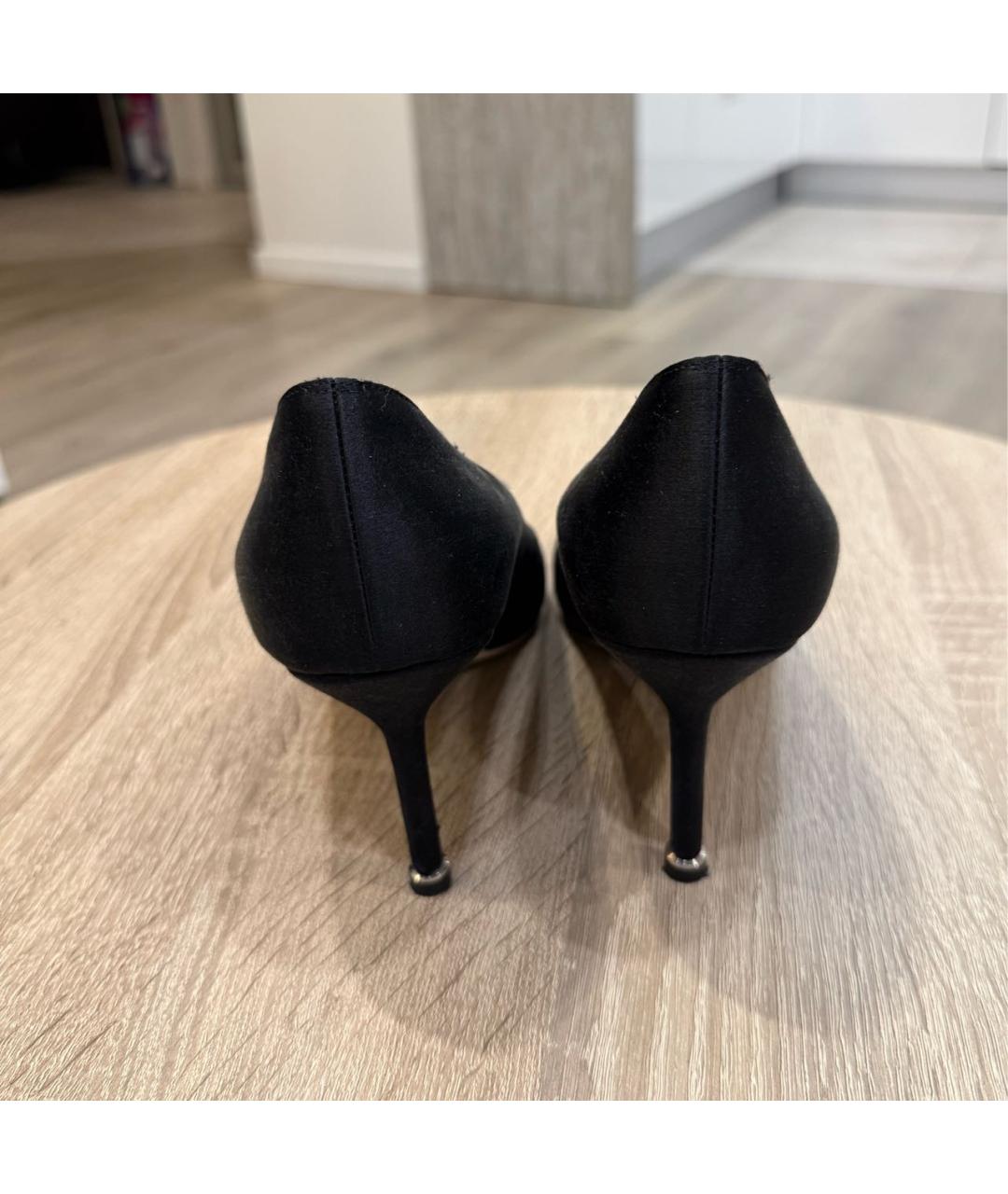 MANOLO BLAHNIK Черные текстильные туфли, фото 3
