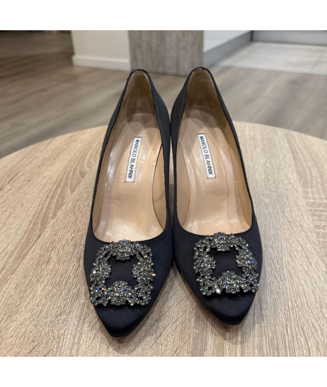 MANOLO BLAHNIK Черные текстильные туфли, фото 2