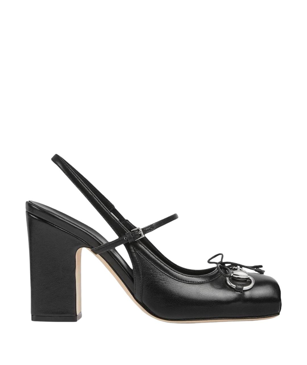 GUCCI Черные кожаные туфли, фото 1