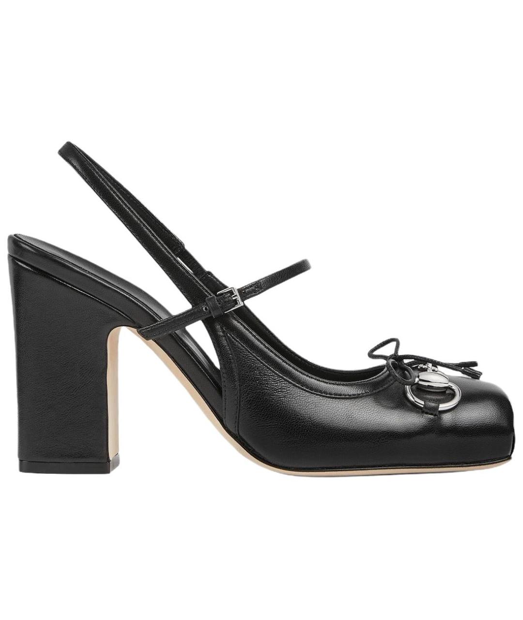 GUCCI Черные кожаные туфли, фото 2