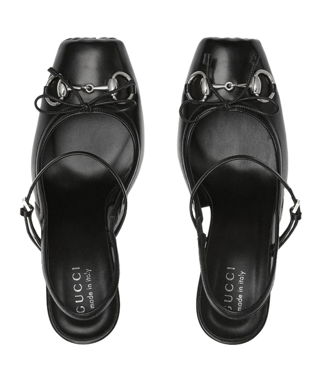 GUCCI Черные кожаные туфли, фото 4