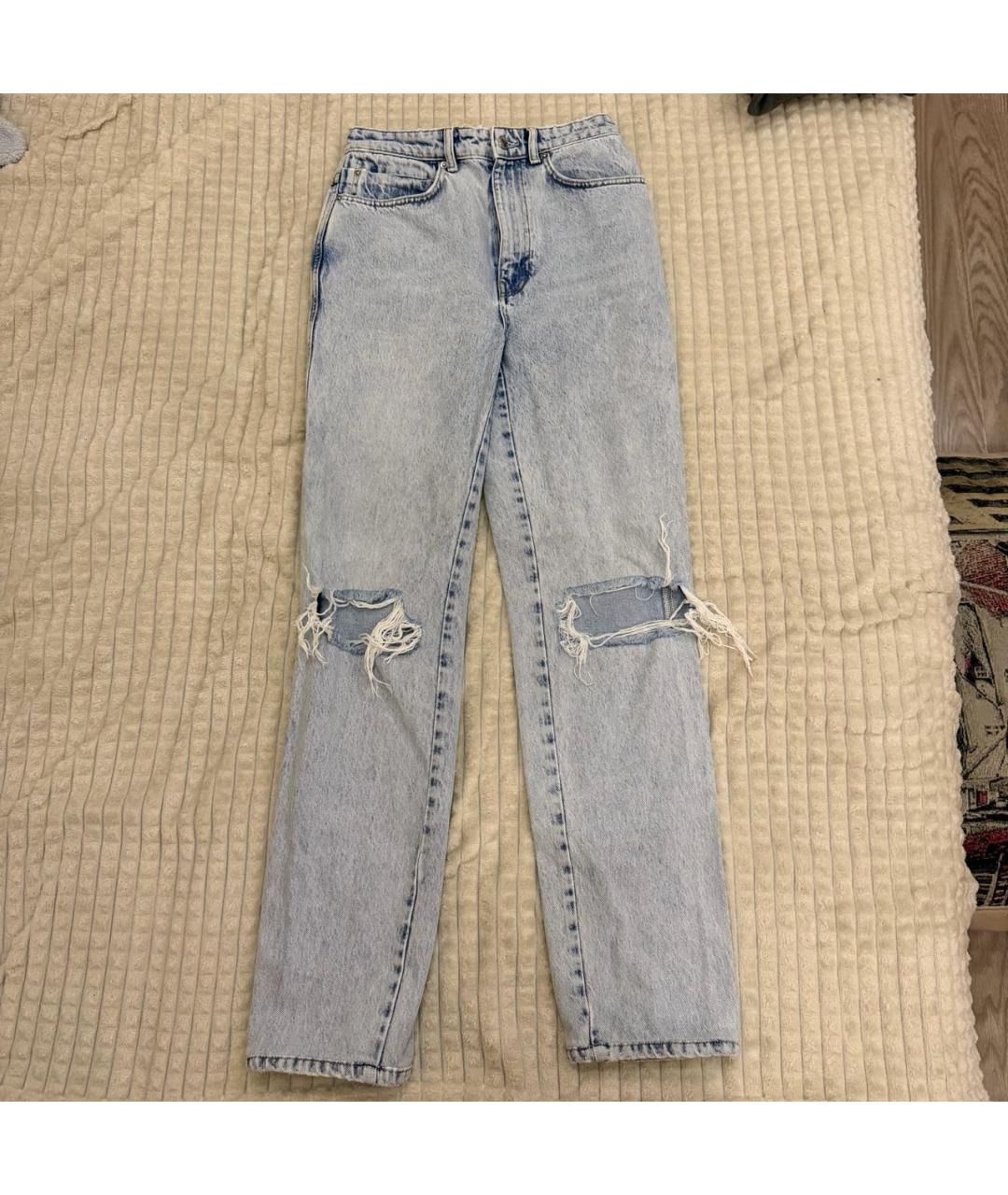 ALEXANDER WANG Голубые хлопковые прямые джинсы, фото 5