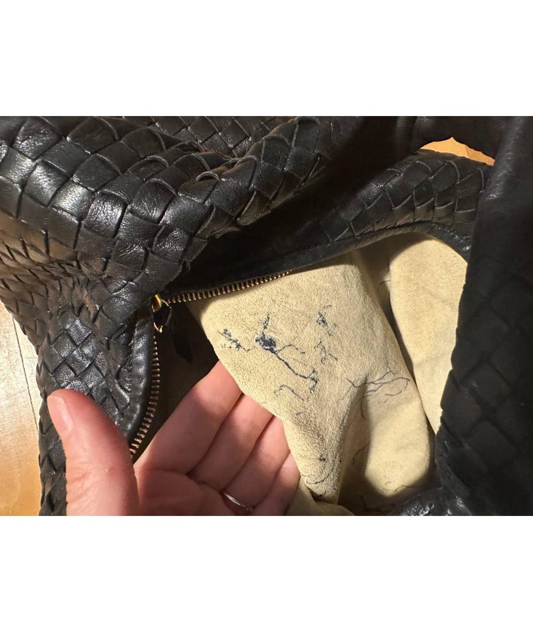 BOTTEGA VENETA Черная кожаная сумка через плечо, фото 3