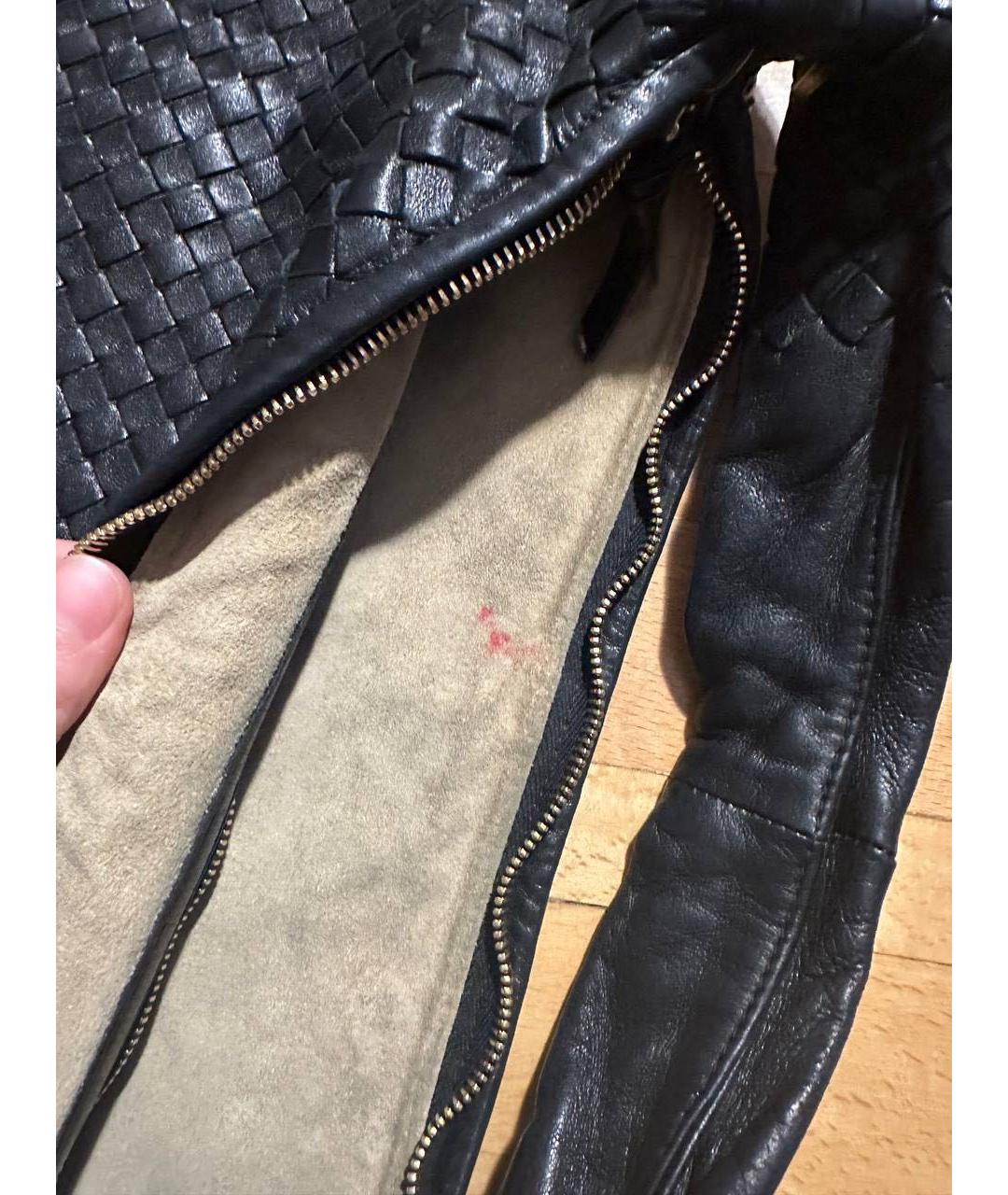 BOTTEGA VENETA Черная кожаная сумка через плечо, фото 2