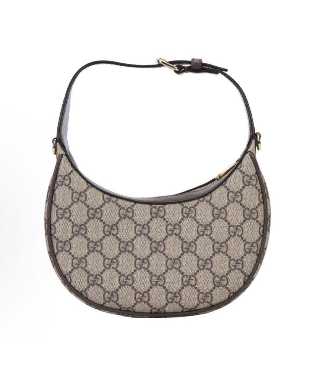GUCCI Бежевая сумка с короткими ручками из канвы, фото 3