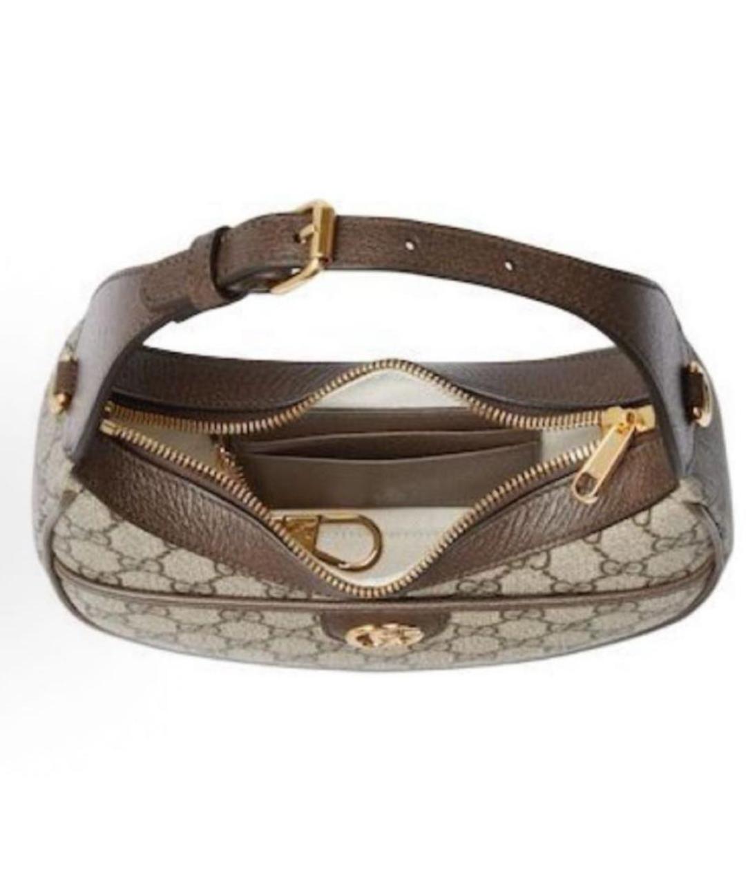 GUCCI Бежевая сумка с короткими ручками из канвы, фото 4