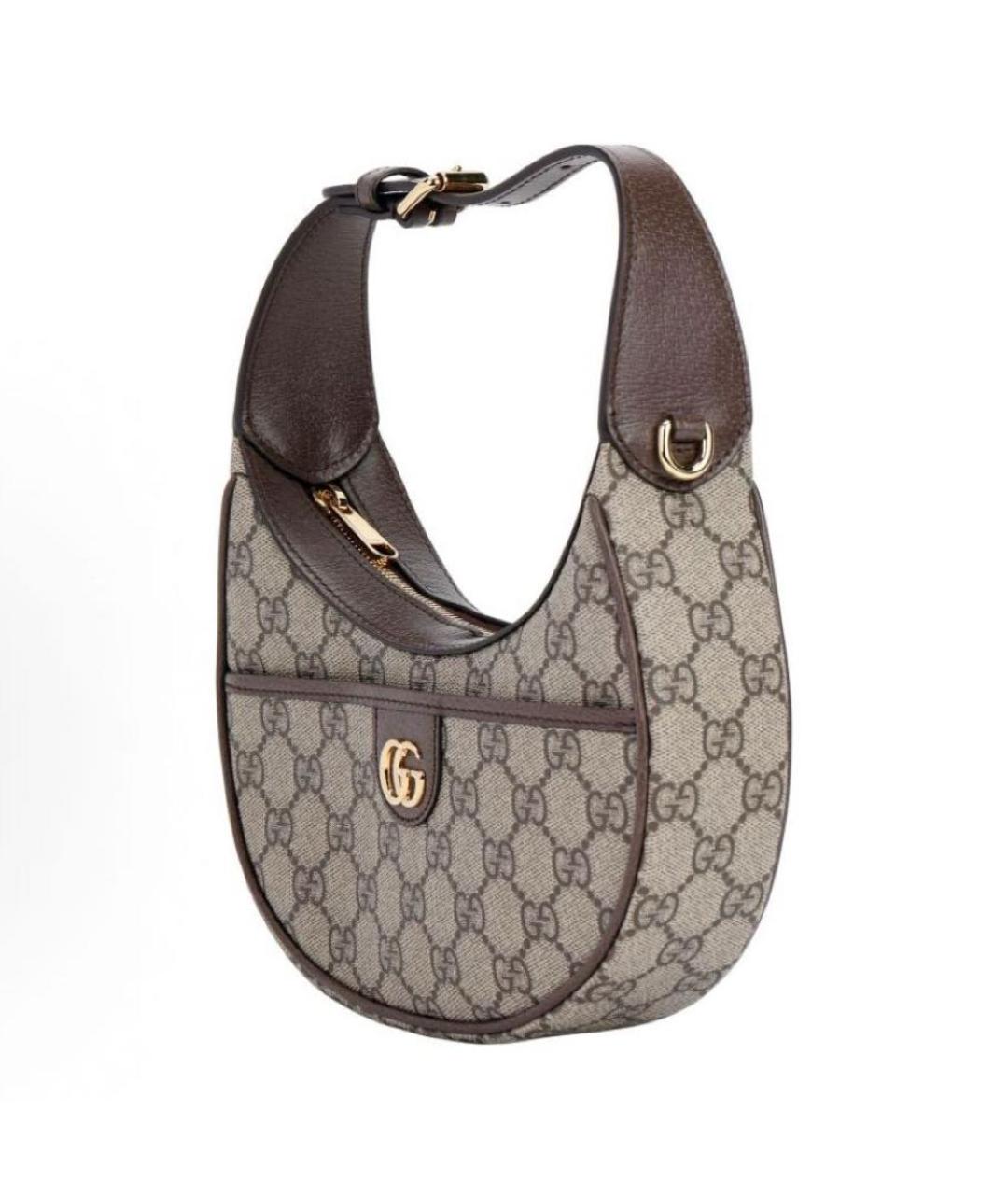 GUCCI Бежевая сумка с короткими ручками из канвы, фото 2