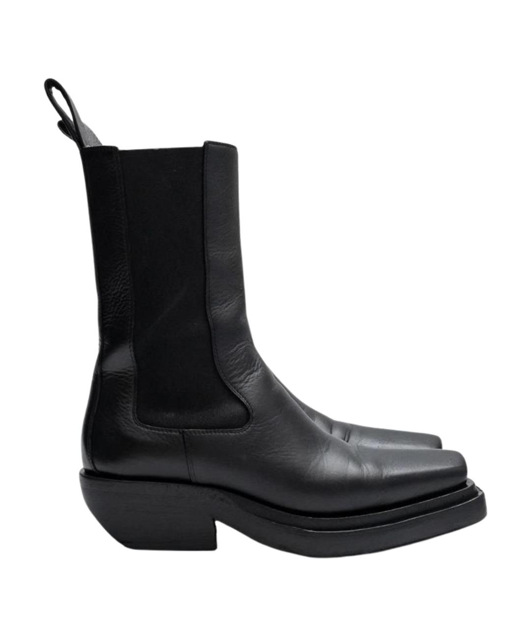 BOTTEGA VENETA Черные кожаные полусапоги, фото 1
