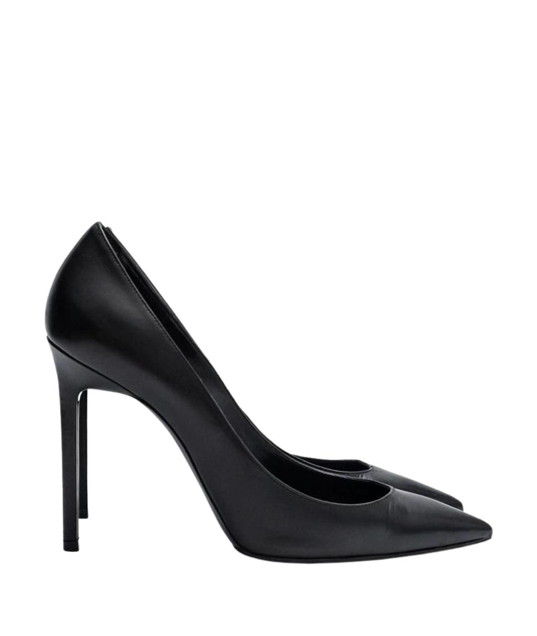 SAINT LAURENT Черные кожаные туфли, фото 1