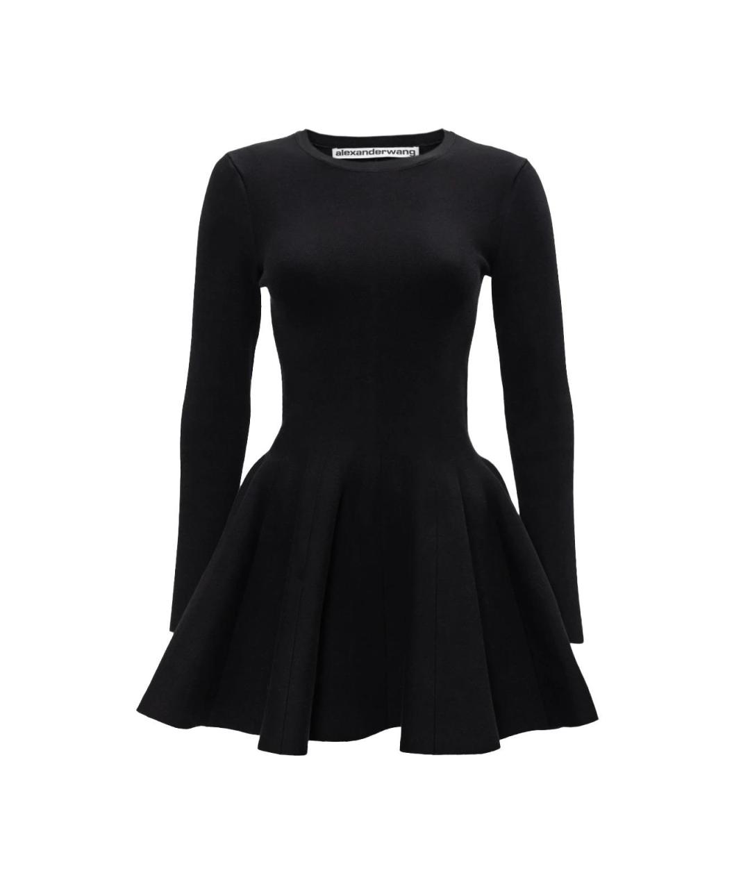 ALEXANDER WANG Черное хлопковое повседневное платье, фото 1