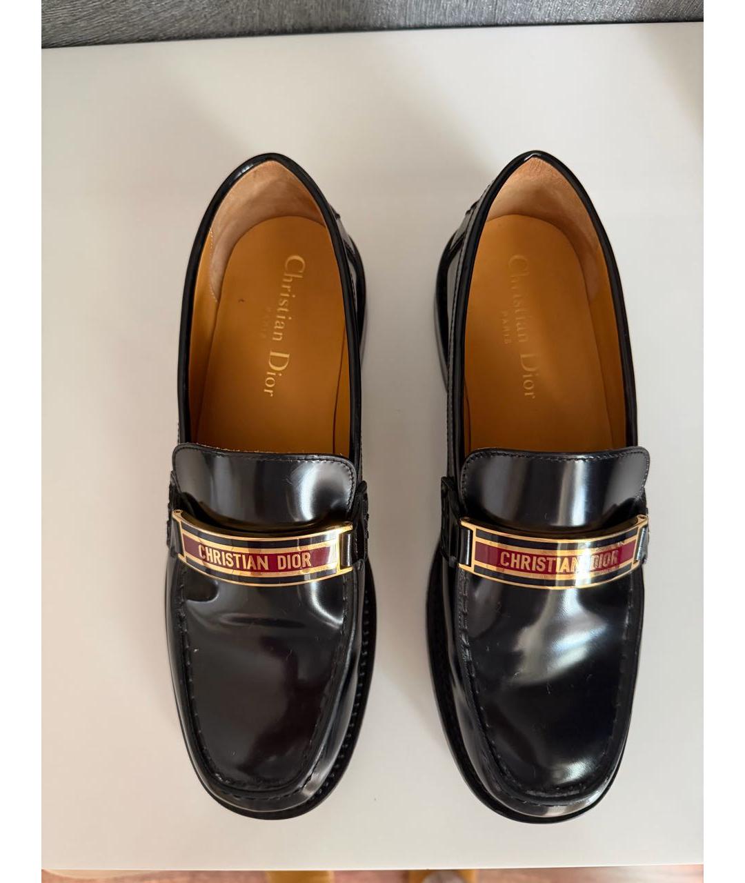 CHRISTIAN DIOR Черные лоферы из лакированной кожи, фото 2