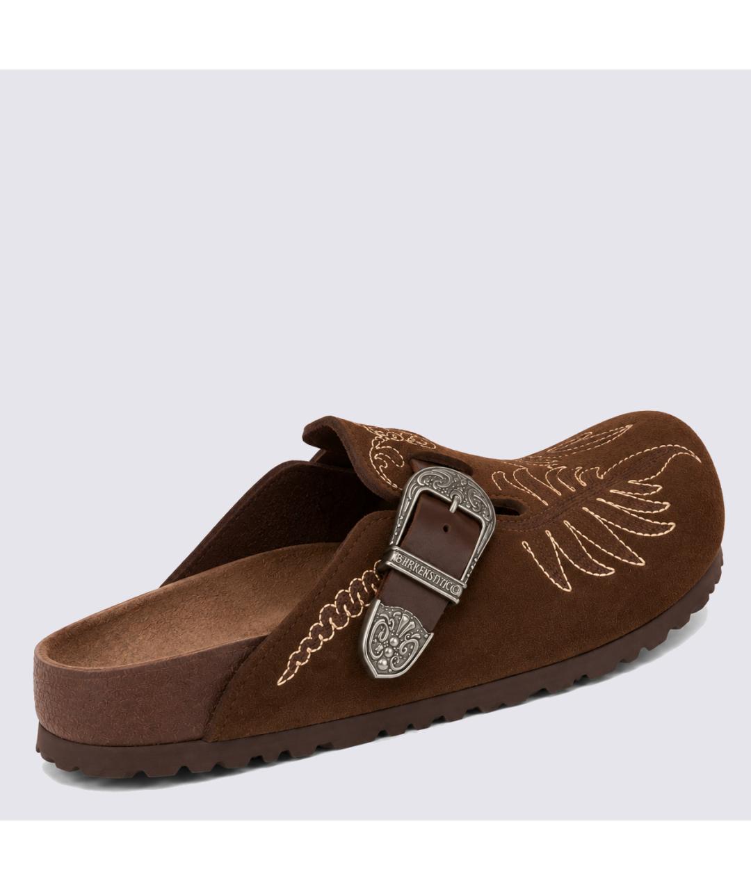BIRKENSTOCK Коричневые замшевые сабо, фото 2