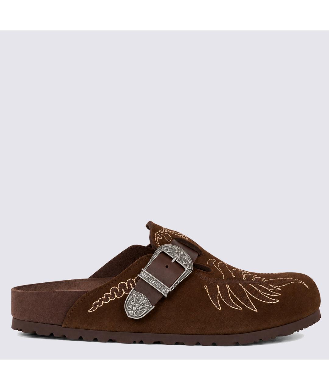 BIRKENSTOCK Коричневые замшевые сабо, фото 3
