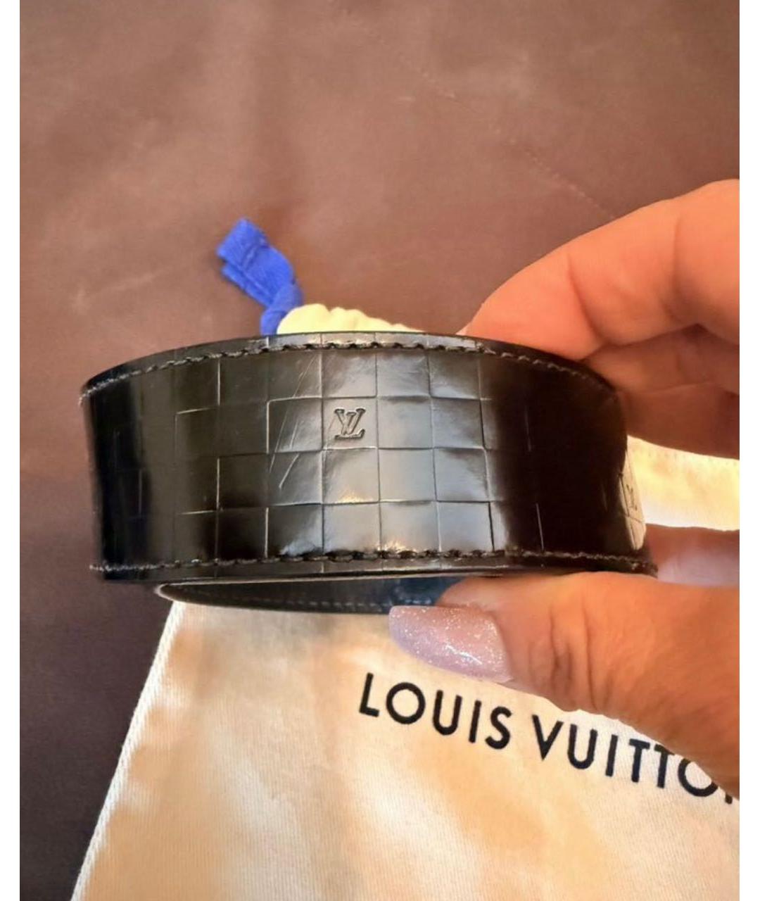 LOUIS VUITTON Черный кожаный ремень, фото 4
