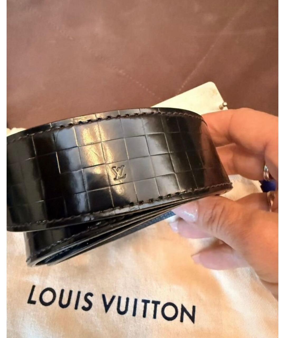 LOUIS VUITTON Черный кожаный ремень, фото 5