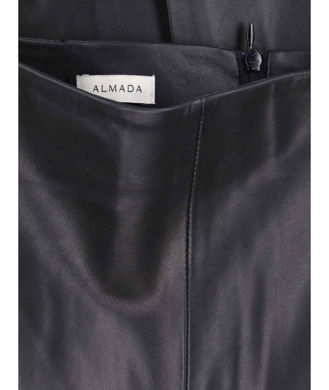 ALMADA LABEL Черная кожаная юбка миди, фото 5