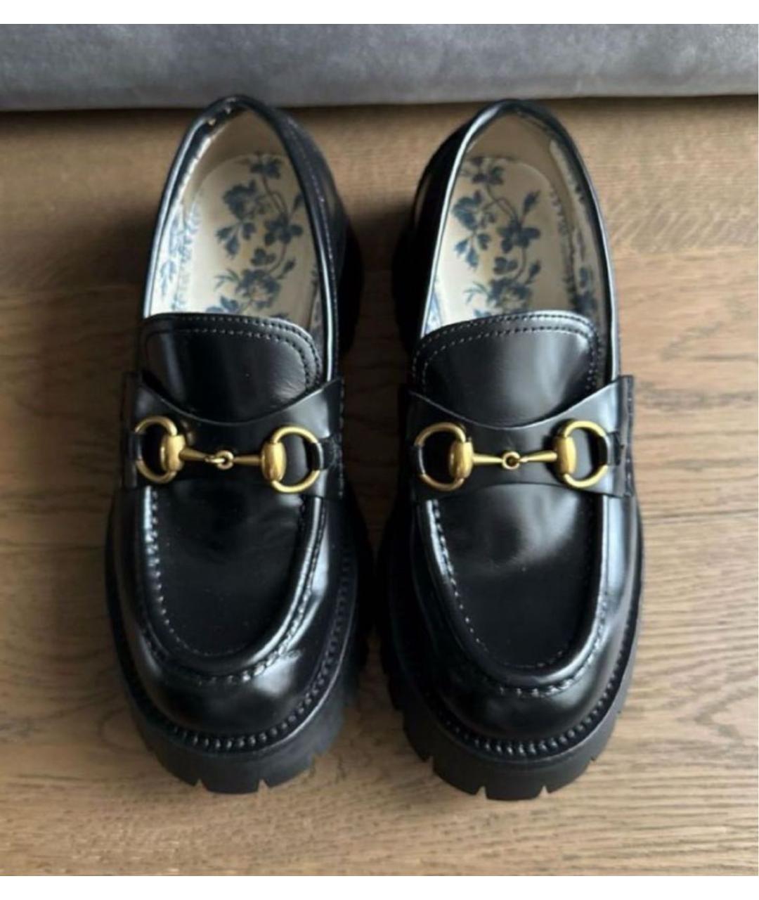 GUCCI Черные кожаные лоферы, фото 2