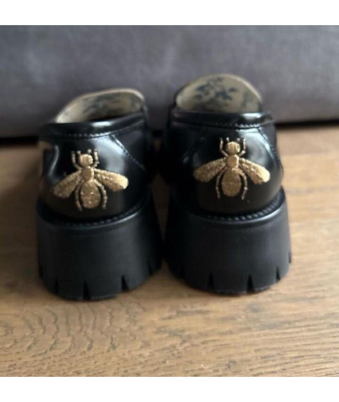 GUCCI Черные кожаные лоферы, фото 4