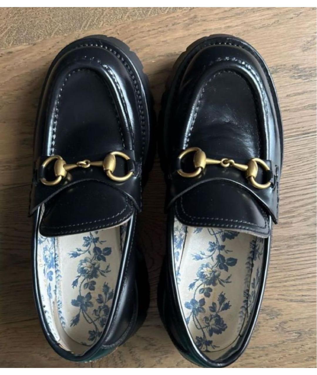 GUCCI Черные кожаные лоферы, фото 3