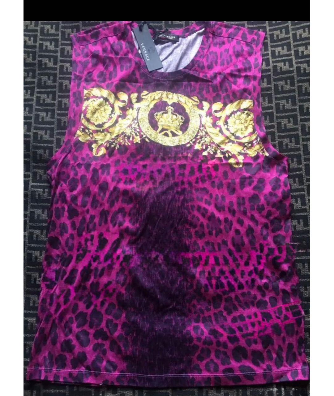 VERSACE Мульти вискозная майка, фото 7