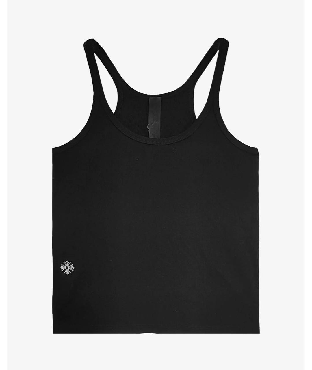 CHROME HEARTS Черная вискозная майка, фото 3