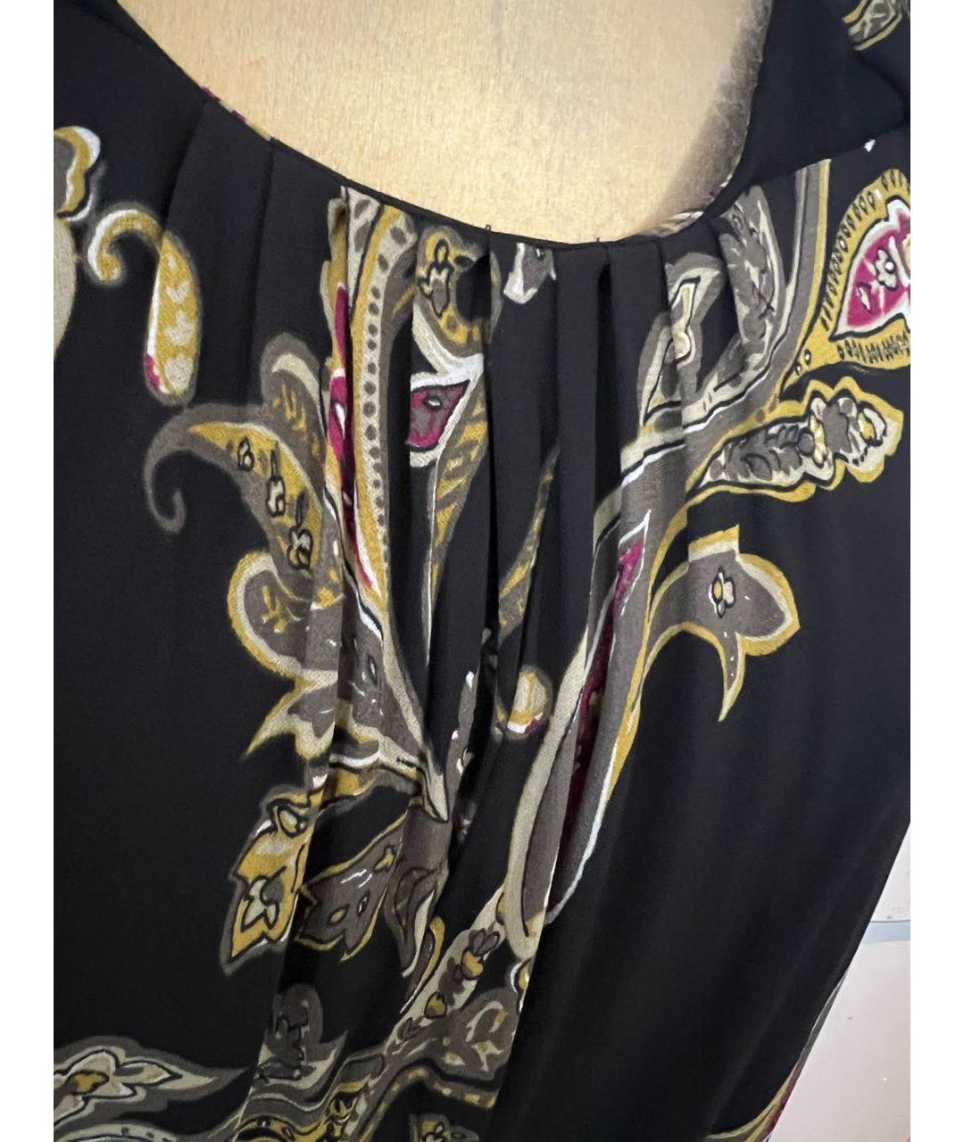 ETRO Черное вискозное повседневное платье, фото 4