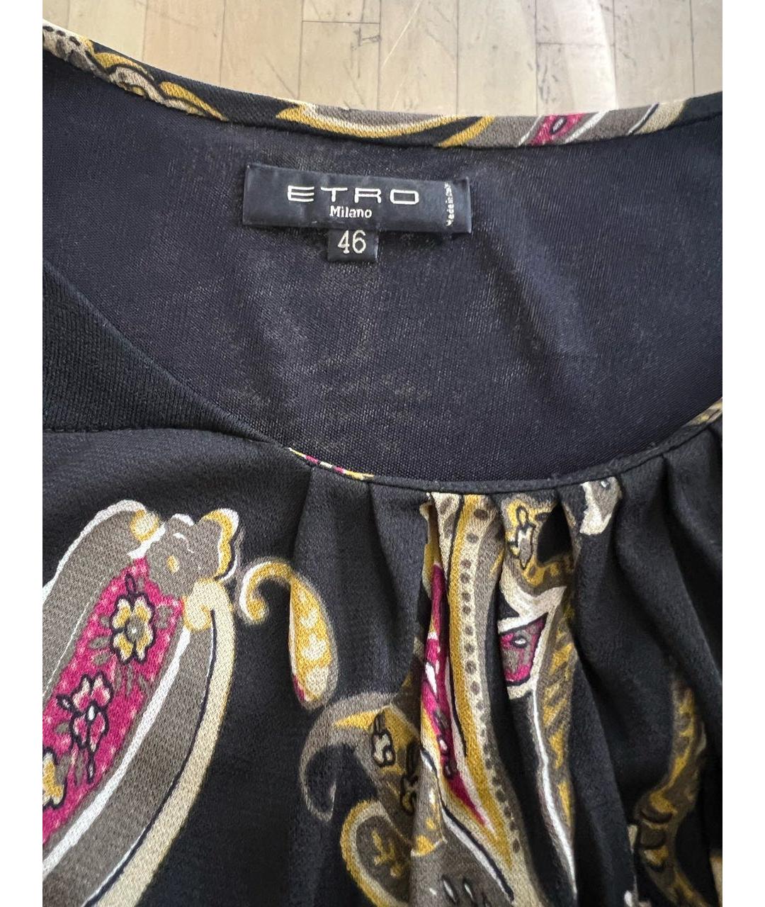 ETRO Черное вискозное повседневное платье, фото 3