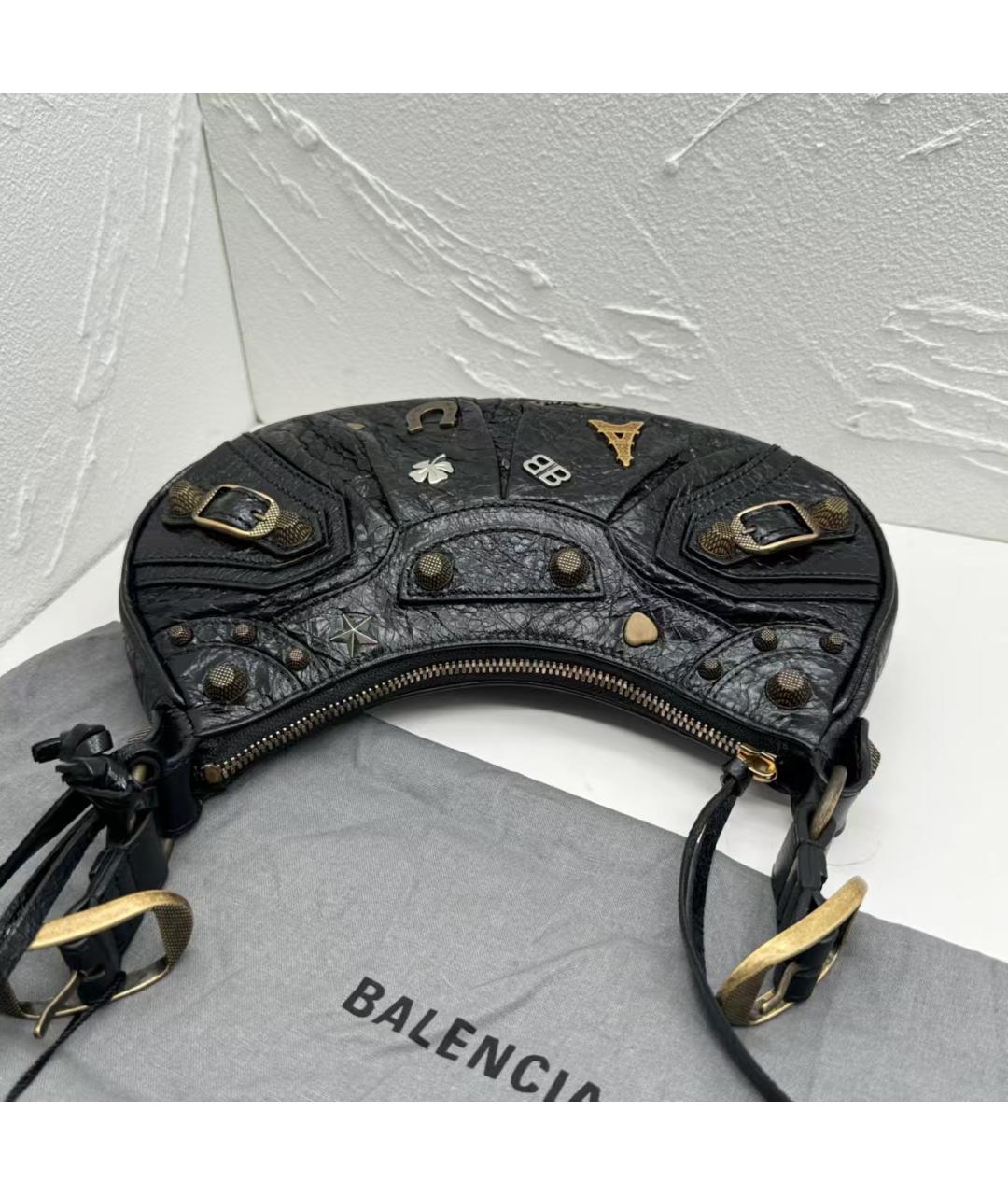 BALENCIAGA Черная кожаная сумка через плечо, фото 3