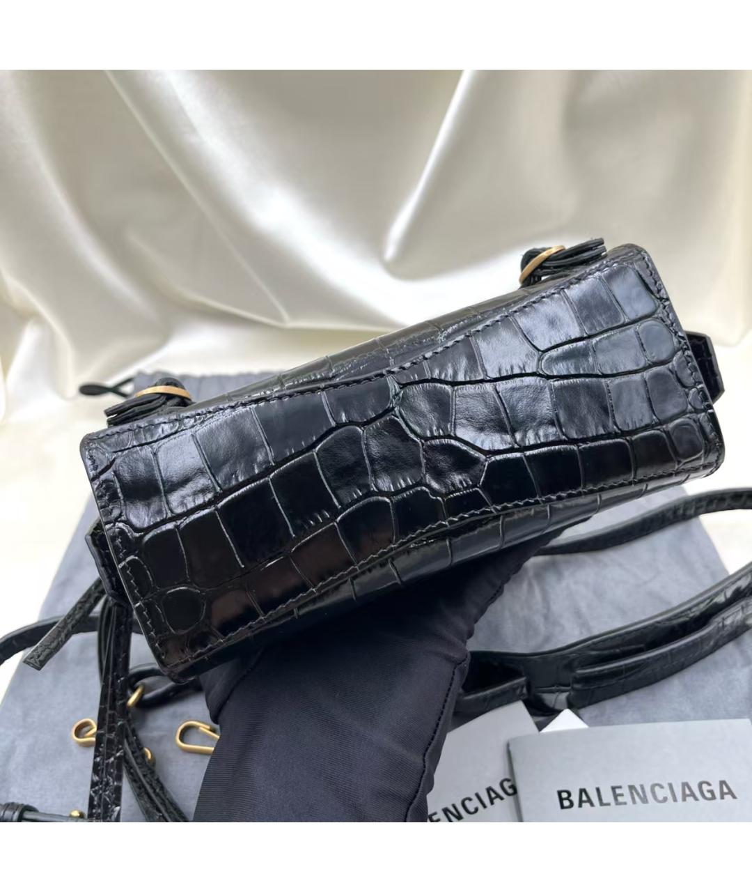 BALENCIAGA Черная кожаная сумка с короткими ручками, фото 4