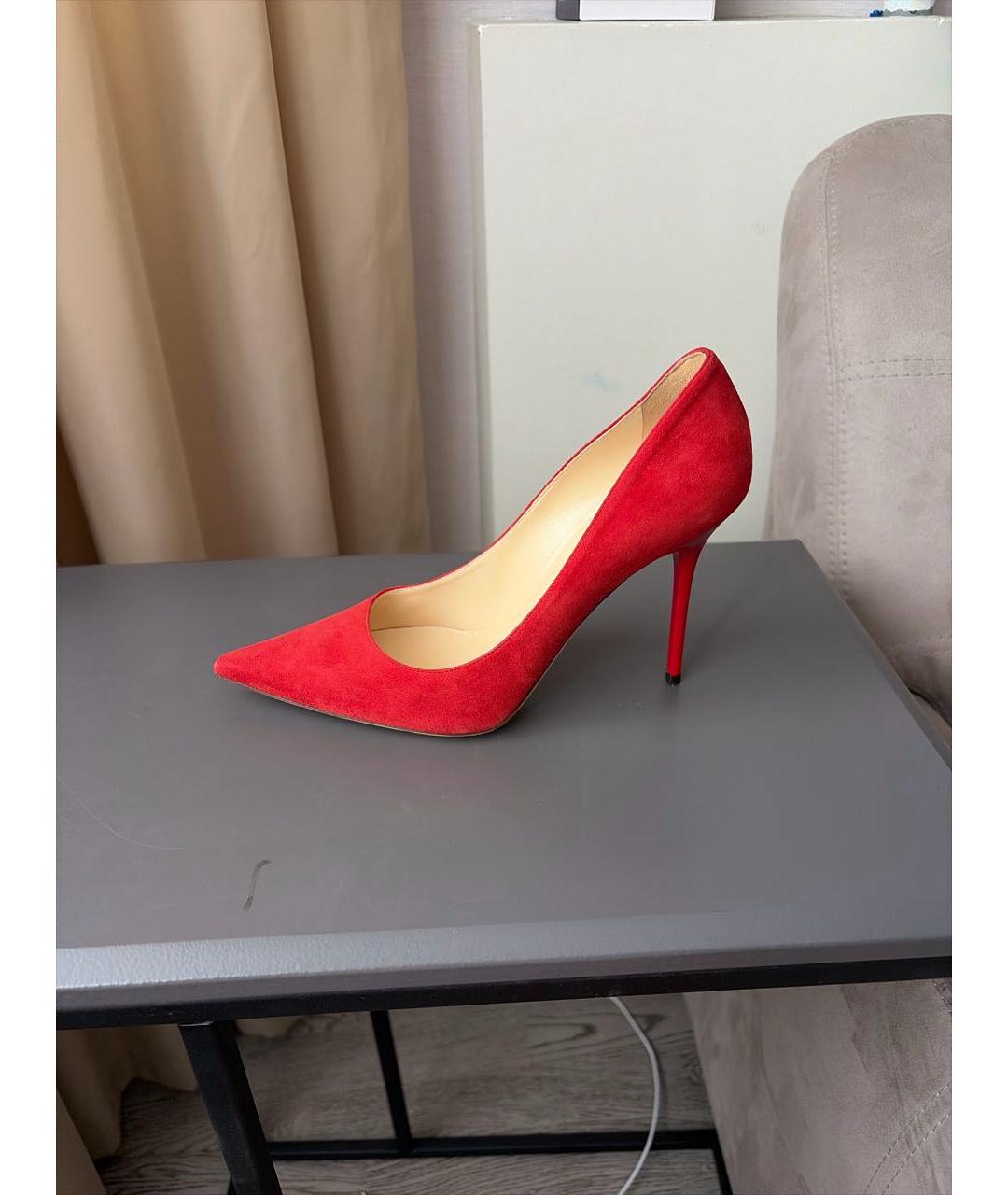 JIMMY CHOO Красные замшевые туфли, фото 8