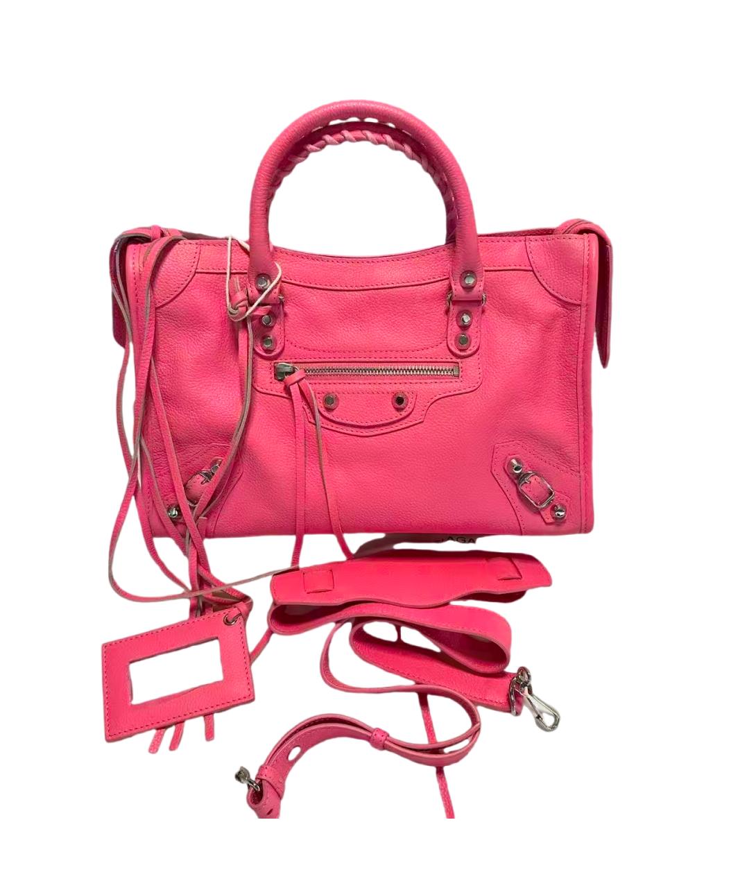BALENCIAGA Фуксия кожаная сумка через плечо, фото 1