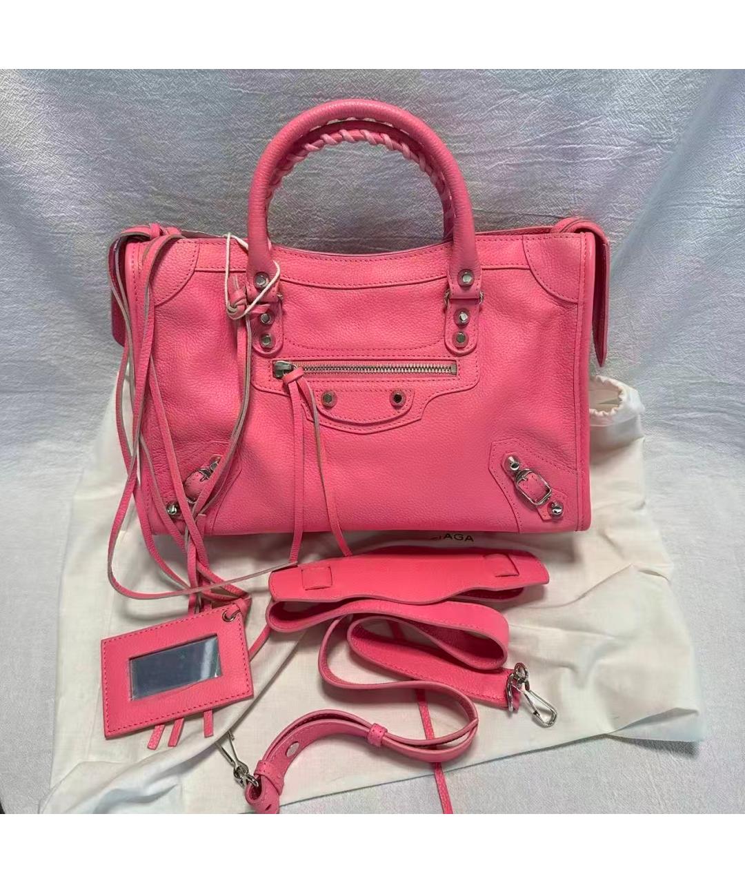 BALENCIAGA Фуксия кожаная сумка через плечо, фото 2
