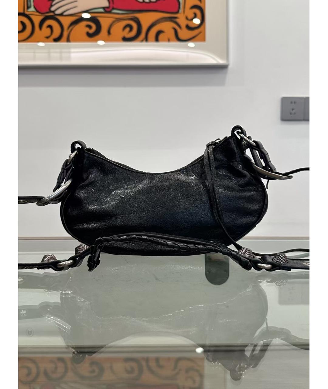 BALENCIAGA Черная кожаная сумка через плечо, фото 3