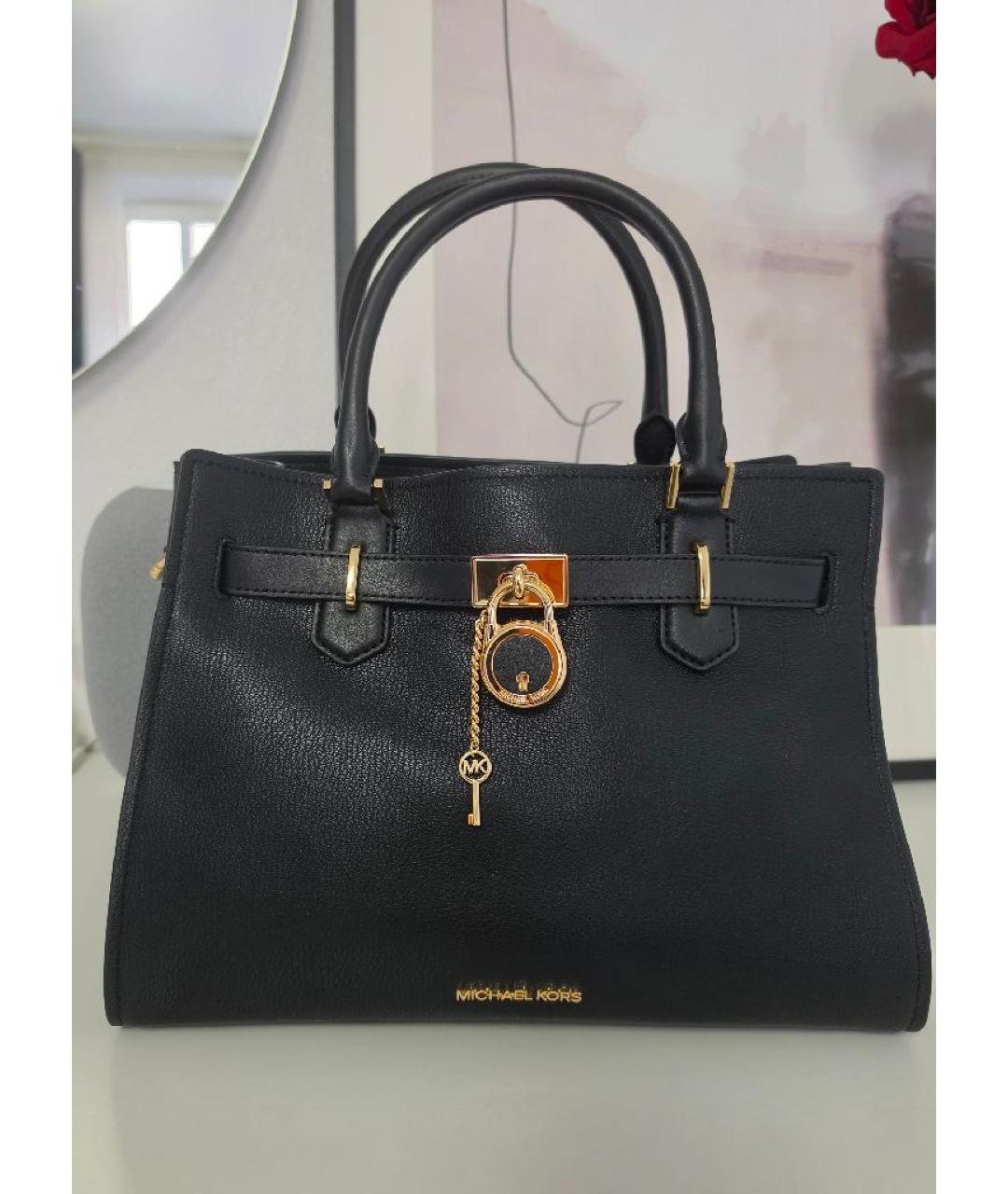 MICHAEL KORS Черная кожаная сумка тоут, фото 8